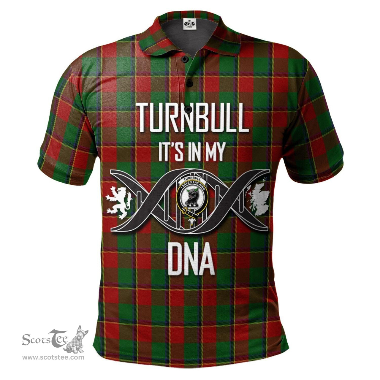 Scottish Turnbull Dress Clan It's In My DNA - DNA In Me Crest Tartan Polo Shirt Scottish Plaid Tartan Plaid - ScotsTee - scotstee.com