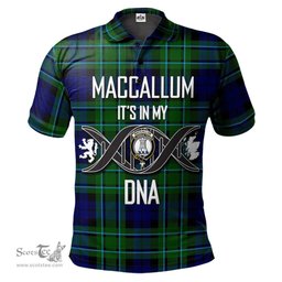 Scottish MacCallum Modern Clan It's In My DNA - DNA In Me Crest Tartan Polo Shirt Scottish Plaid Tartan Plaid - ScotsTee - scotstee.com