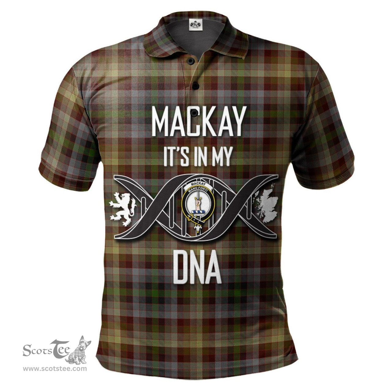 Scottish MacKay of Strathnaver Clan It's In My DNA - DNA In Me Crest Tartan Polo Shirt Scottish Plaid Tartan Plaid - ScotsTee - scotstee.com