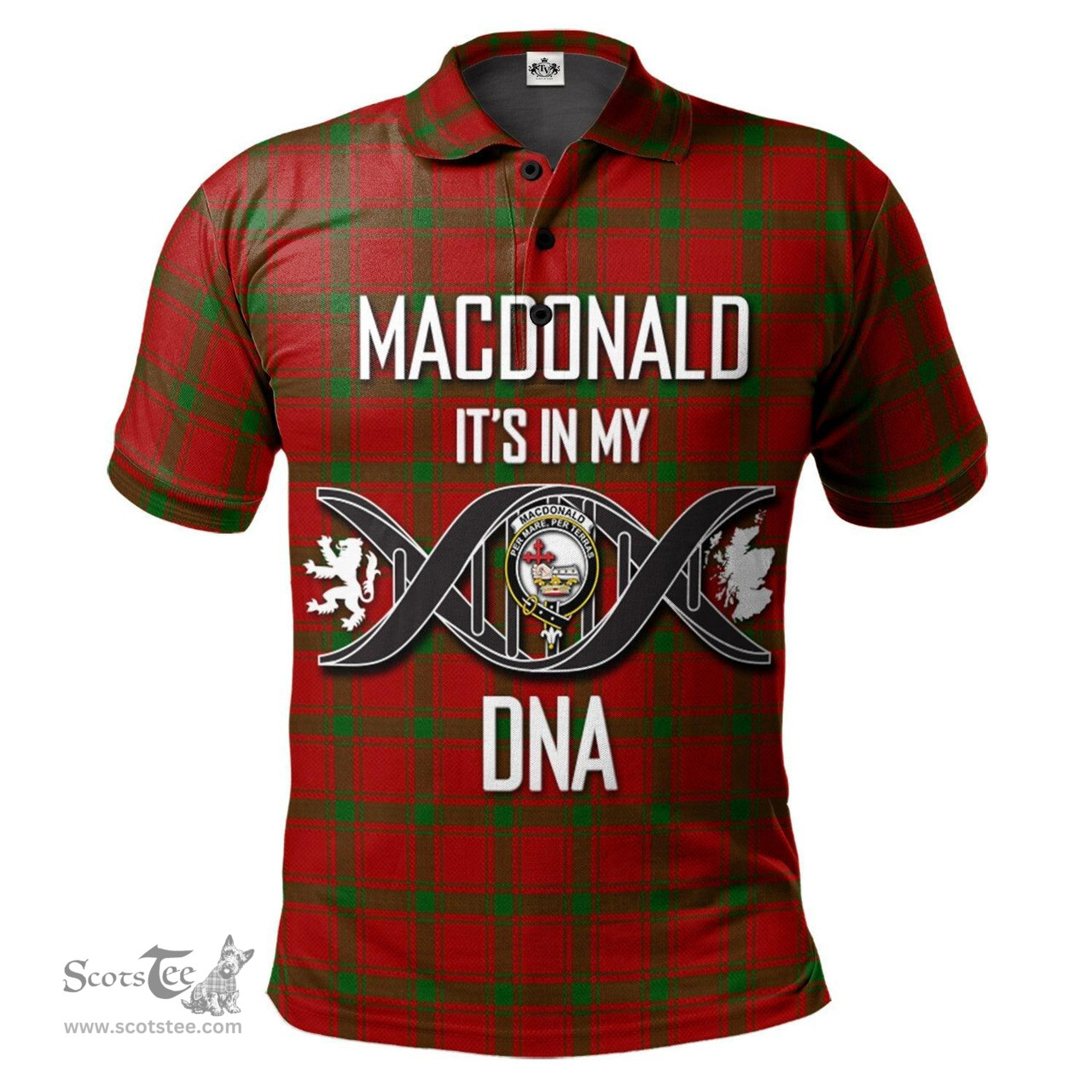 Scottish MacDonald of Sleat Clan It's In My DNA - DNA In Me Crest Tartan Polo Shirt Scottish Plaid Tartan Plaid - ScotsTee - scotstee.com