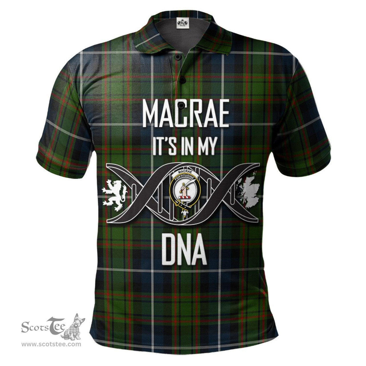 Scottish MacRae Hunting Clan It's In My DNA - DNA In Me Crest Tartan Polo Shirt Scottish Plaid Tartan Plaid - ScotsTee - scotstee.com