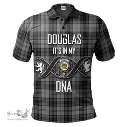 Scottish Douglas Grey Clan It's In My DNA - DNA In Me Crest Tartan Polo Shirt Scottish Plaid Tartan Plaid - ScotsTee - scotstee.com