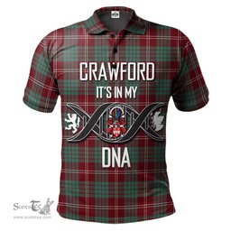 Scottish Crawford Modern of NewZealand Clan It's In My DNA - DNA In Me Crest Tartan Polo Shirt Scottish Plaid Tartan Plaid - ScotsTee - scotstee.com
