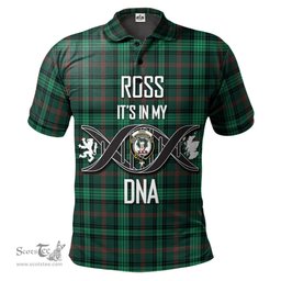 Scottish Ross Hunting Modern Clan It's In My DNA - DNA In Me Crest Tartan Polo Shirt Scottish Plaid Tartan Plaid - ScotsTee - scotstee.com