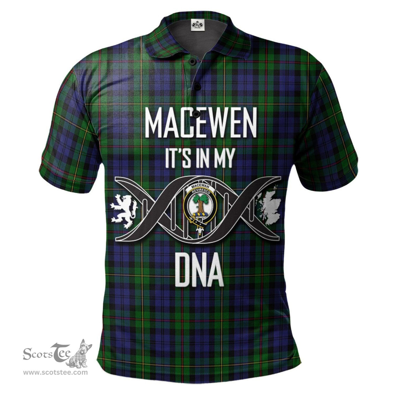 Scottish MacEwen - MacEwan Clan It's In My DNA - DNA In Me Crest Tartan Polo Shirt Scottish Plaid Tartan Plaid - ScotsTee - scotstee.com
