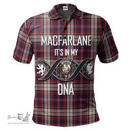 Scottish MacFarlane Dress Clan It's In My DNA - DNA In Me Crest Tartan Polo Shirt Scottish Plaid Tartan Plaid - ScotsTee - scotstee.com