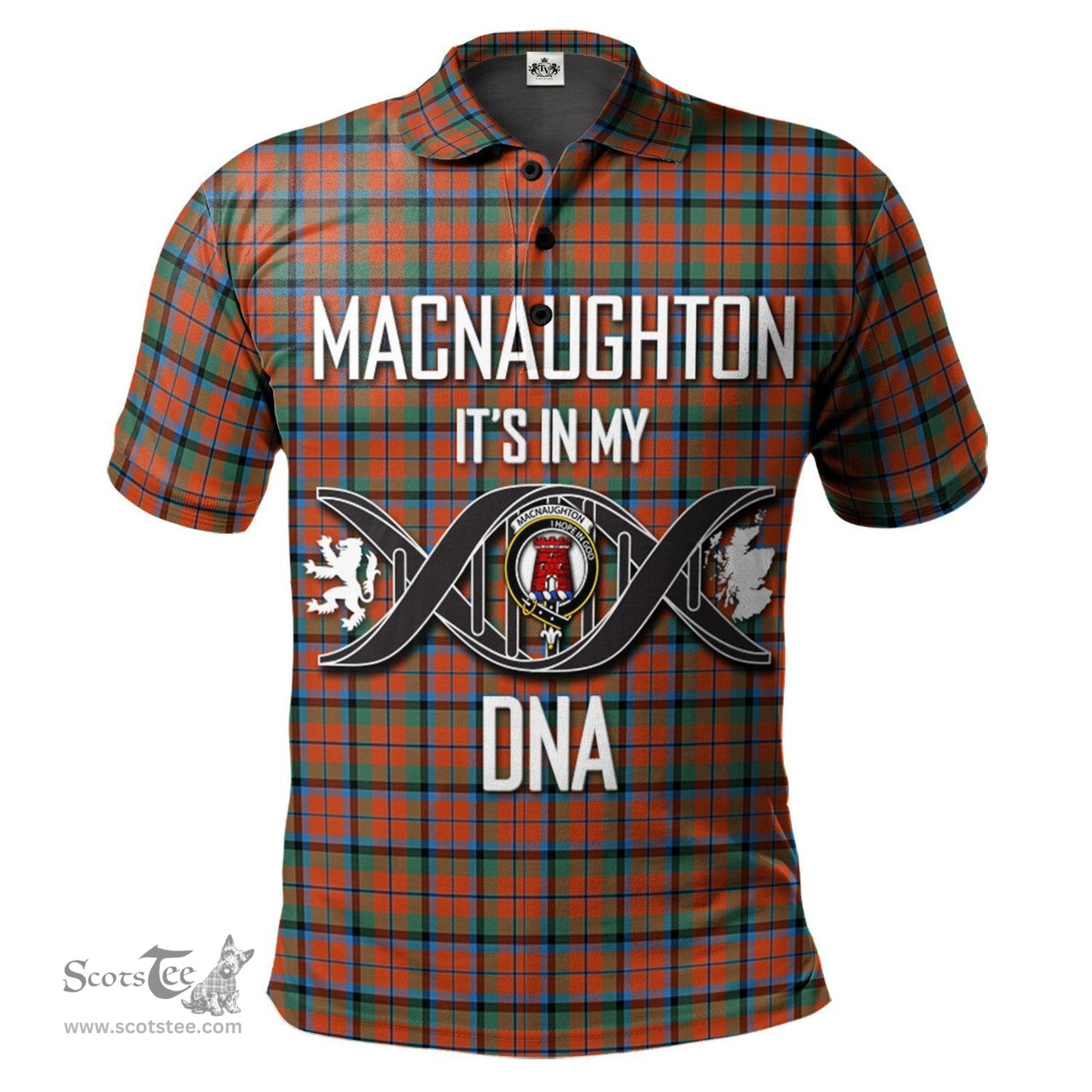 Scottish MacNaughton Ancient Clan It's In My DNA - DNA In Me Crest Tartan Polo Shirt Scottish Plaid Tartan Plaid - ScotsTee - scotstee.com