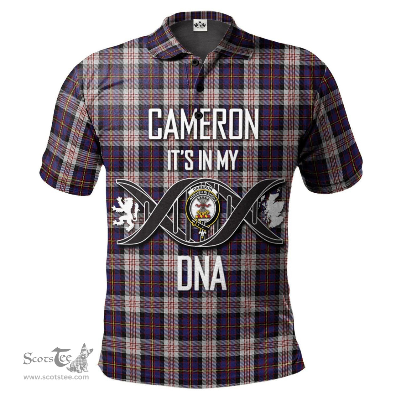 Scottish Cameron of Erracht Dress Clan It's In My DNA - DNA In Me Crest Tartan Polo Shirt Scottish Plaid Tartan Plaid - ScotsTee - scotstee.com