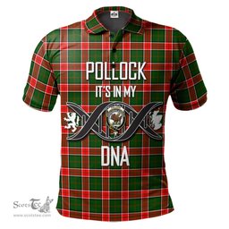 Scottish Pollock Modern Clan It's In My DNA - DNA In Me Crest Tartan Polo Shirt Scottish Plaid Tartan Plaid - ScotsTee - scotstee.com