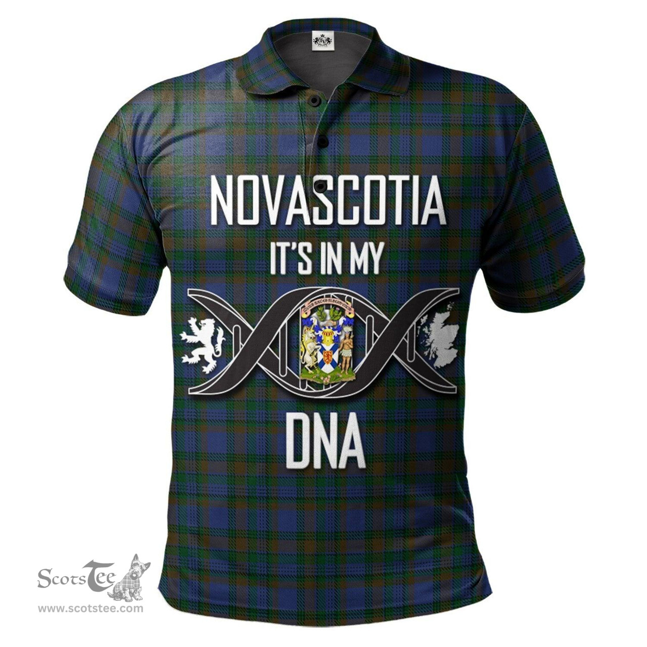 Scottish NovaScotia District Clan It's In My DNA - DNA In Me Crest Tartan Polo Shirt Scottish Plaid Tartan Plaid - ScotsTee - scotstee.com