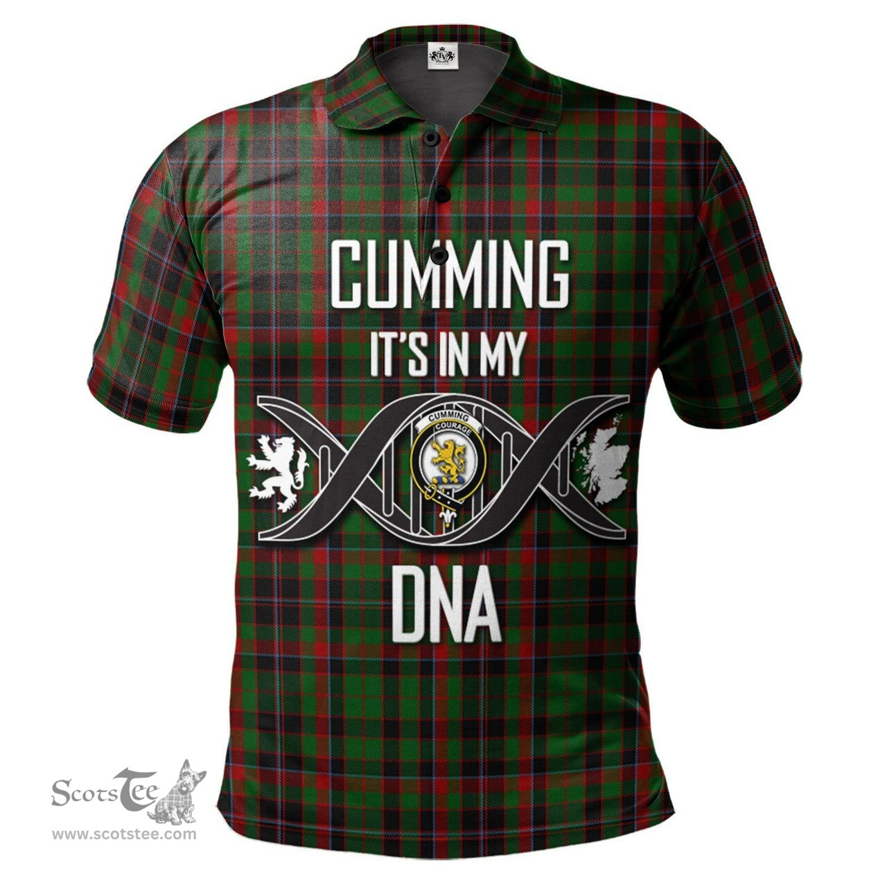 Scottish Cumming Hunting Clan It's In My DNA - DNA In Me Crest Tartan Polo Shirt Scottish Plaid Tartan Plaid - ScotsTee - scotstee.com