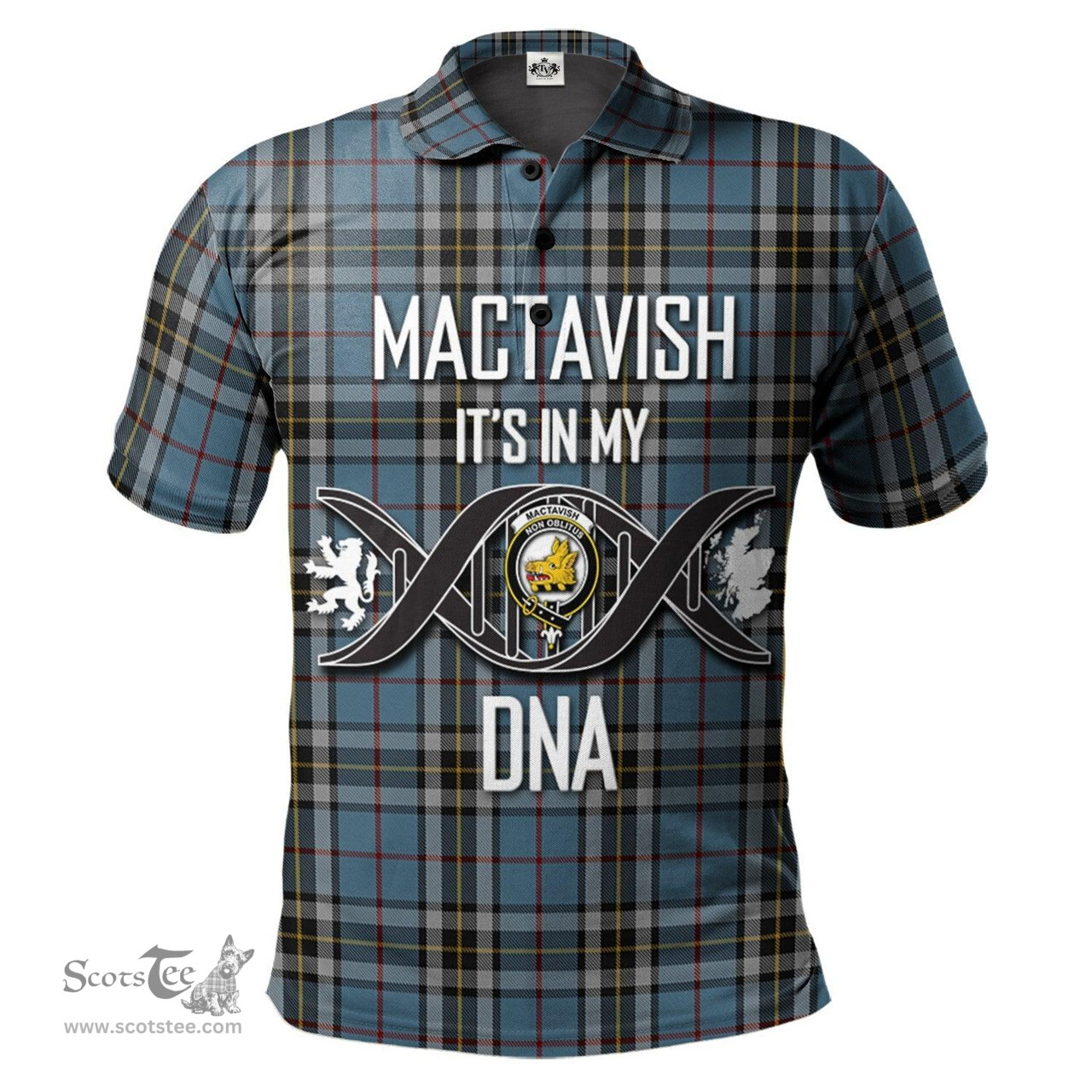 Scottish MacTavish Dress Clan It's In My DNA - DNA In Me Crest Tartan Polo Shirt Scottish Plaid Tartan Plaid - ScotsTee - scotstee.com