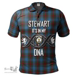 Scottish Stewart Royal Blue Clan It's In My DNA - DNA In Me Crest Tartan Polo Shirt Scottish Plaid Tartan Plaid - ScotsTee - scotstee.com