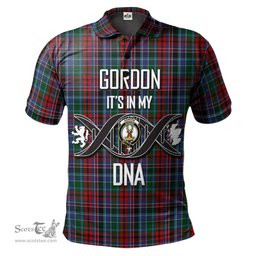 Scottish Gordon Red Clan It's In My DNA - DNA In Me Crest Tartan Polo Shirt Scottish Plaid Tartan Plaid - ScotsTee - scotstee.com