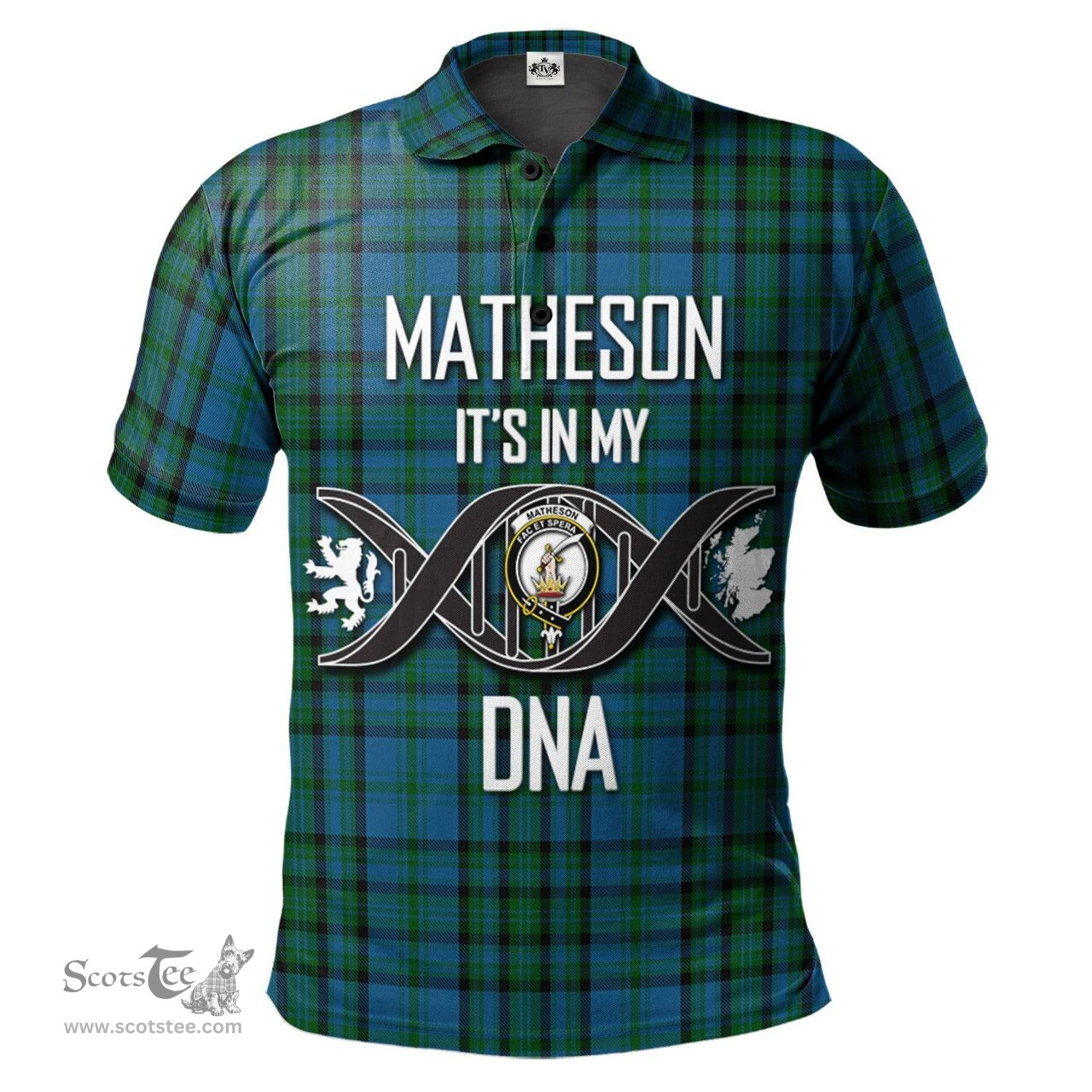 Scottish Matheson Hunting Clan It's In My DNA - DNA In Me Crest Tartan Polo Shirt Scottish Plaid Tartan Plaid - ScotsTee - scotstee.com