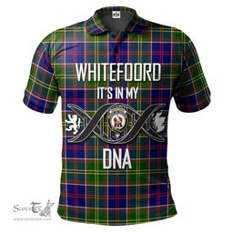 Scottish Whitefoord modern Clan It's In My DNA - DNA In Me Crest Tartan Polo Shirt Scottish Plaid Tartan Plaid - ScotsTee - scotstee.com