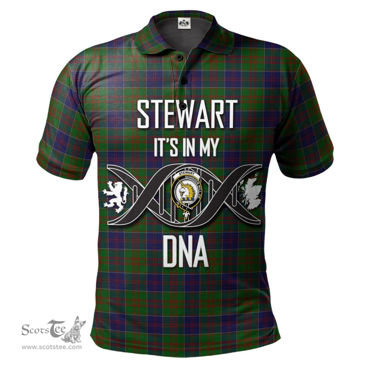 Scottish Stewart of Appin Hunting Clan It's In My DNA - DNA In Me Crest Tartan Polo Shirt Scottish Plaid Tartan Plaid - ScotsTee - scotstee.com