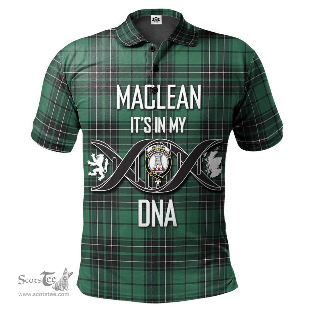 Scottish MacLean Hunting Ancient Clan It's In My DNA - DNA In Me Crest Tartan Polo Shirt Scottish Plaid Tartan Plaid - ScotsTee - scotstee.com