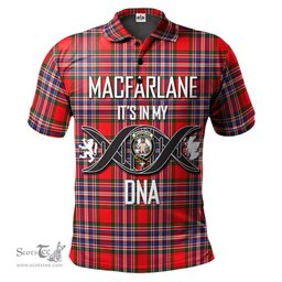 Scottish MacFarlane Modern Clan It's In My DNA - DNA In Me Crest Tartan Polo Shirt Scottish Plaid Tartan Plaid - ScotsTee - scotstee.com