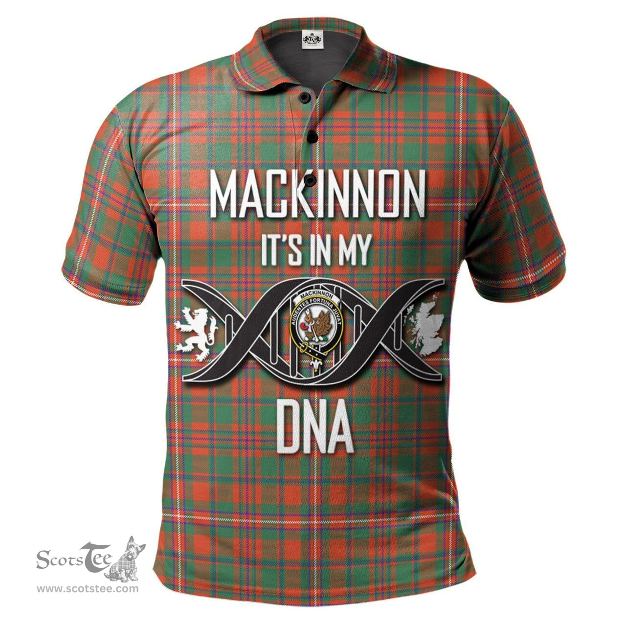 Scottish MacKinnon Ancient Clan It's In My DNA - DNA In Me Crest Tartan Polo Shirt Scottish Plaid Tartan Plaid - ScotsTee - scotstee.com