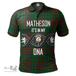 Scottish Matheson Hunting Highland Clan It's In My DNA - DNA In Me Crest Tartan Polo Shirt Scottish Plaid Tartan Plaid - ScotsTee - scotstee.com