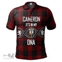 Scottish Cameron Black and Red Clan It's In My DNA - DNA In Me Crest Tartan Polo Shirt Scottish Plaid Tartan Plaid - ScotsTee - scotstee.com