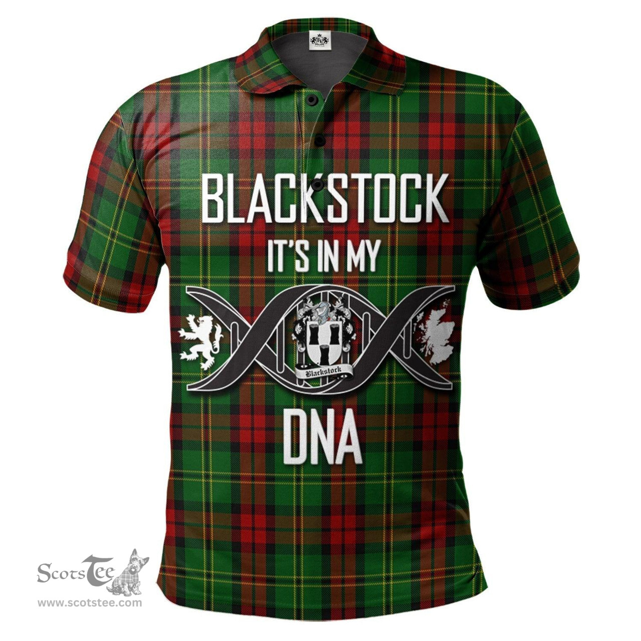 Scottish Blackstock Hunting Clan It's In My DNA - DNA In Me Crest Tartan Polo Shirt Scottish Plaid Tartan Plaid - ScotsTee - scotstee.com