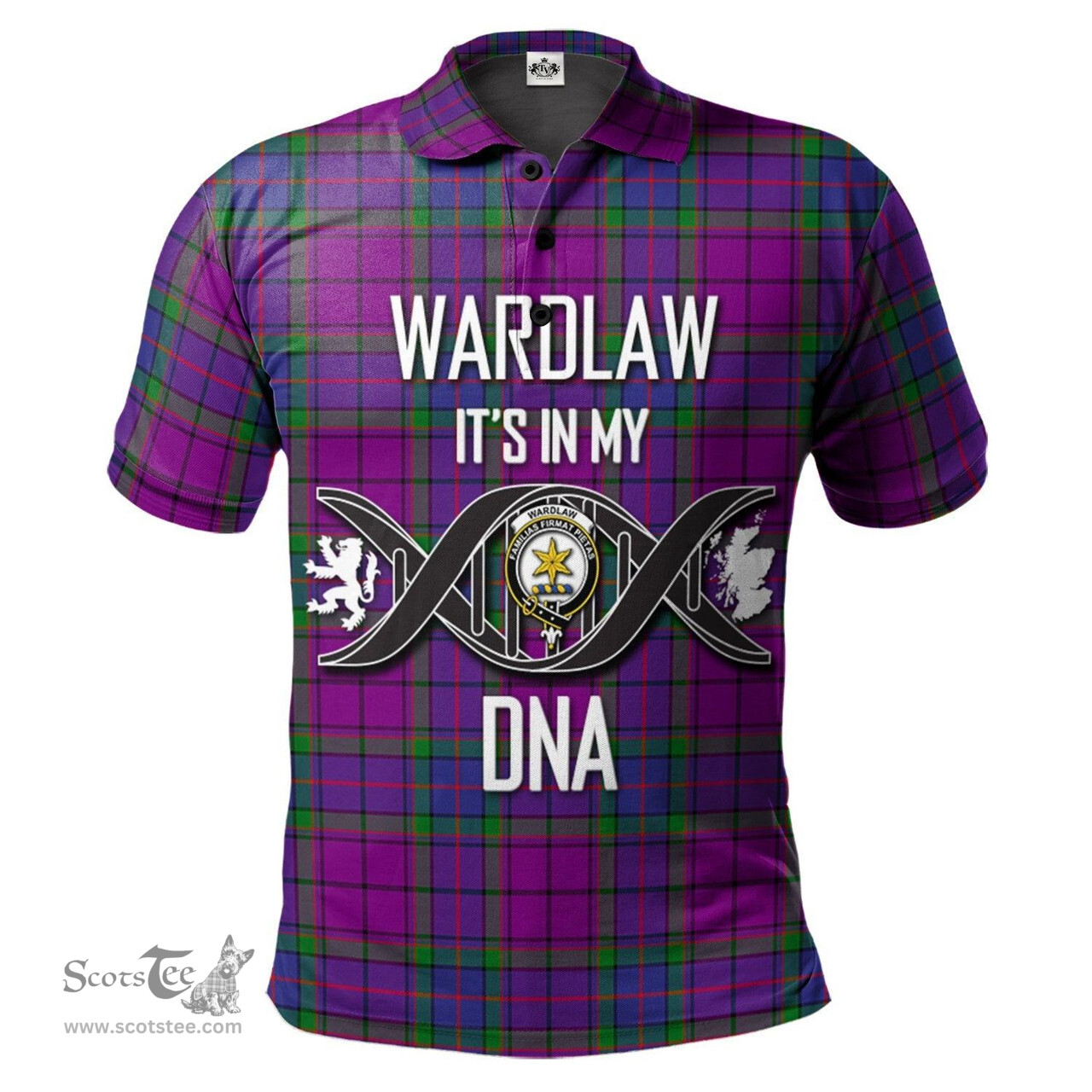 Scottish Wardlaw Modern Clan It's In My DNA - DNA In Me Crest Tartan Polo Shirt Scottish Plaid Tartan Plaid - ScotsTee - scotstee.com