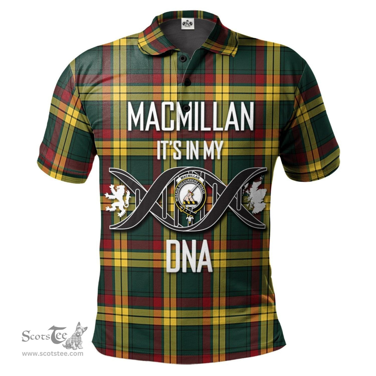 Scottish MacMillan Old Modern Clan It's In My DNA - DNA In Me Crest Tartan Polo Shirt Scottish Plaid Tartan Plaid - ScotsTee - scotstee.com