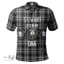 Scottish Stewart Black and White Clan It's In My DNA - DNA In Me Crest Tartan Polo Shirt Scottish Plaid Tartan Plaid - ScotsTee - scotstee.com