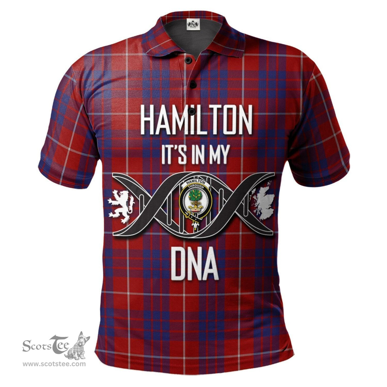 Scottish Hamilton Clan It's In My DNA - DNA In Me Crest Tartan Polo Shirt Scottish Plaid Tartan Plaid - ScotsTee - scotstee.com