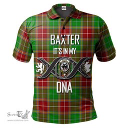 Scottish Baxter Modern Clan It's In My DNA - DNA In Me Crest Tartan Polo Shirt Scottish Plaid Tartan Plaid - ScotsTee - scotstee.com