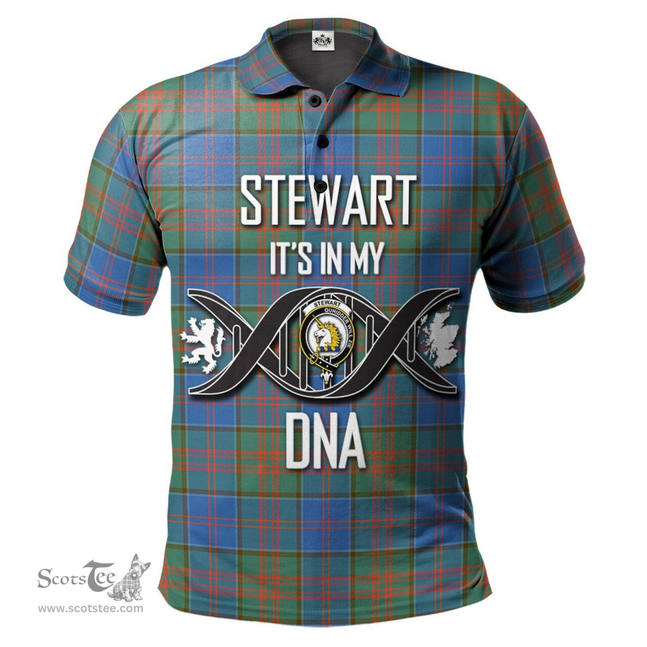 Scottish Stewart of Appin Hunting Ancient Clan It's In My DNA - DNA In Me Crest Tartan Polo Shirt Scottish Plaid Tartan Plaid - ScotsTee - scotstee.com