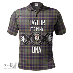 Scottish Taylor Weathered Clan It's In My DNA - DNA In Me Crest Tartan Polo Shirt Scottish Plaid Tartan Plaid - ScotsTee - scotstee.com