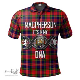 Scottish MacPherson Modern Clan It's In My DNA - DNA In Me Crest Tartan Polo Shirt Scottish Plaid Tartan Plaid - ScotsTee - scotstee.com