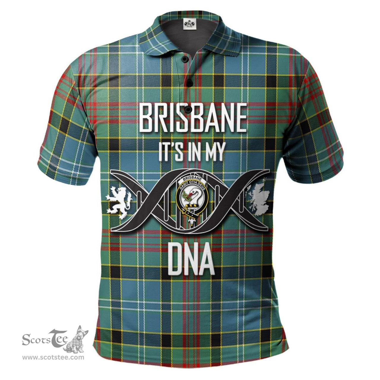 Scottish Brisbane modern Clan It's In My DNA - DNA In Me Crest Tartan Polo Shirt Scottish Plaid Tartan Plaid - ScotsTee - scotstee.com