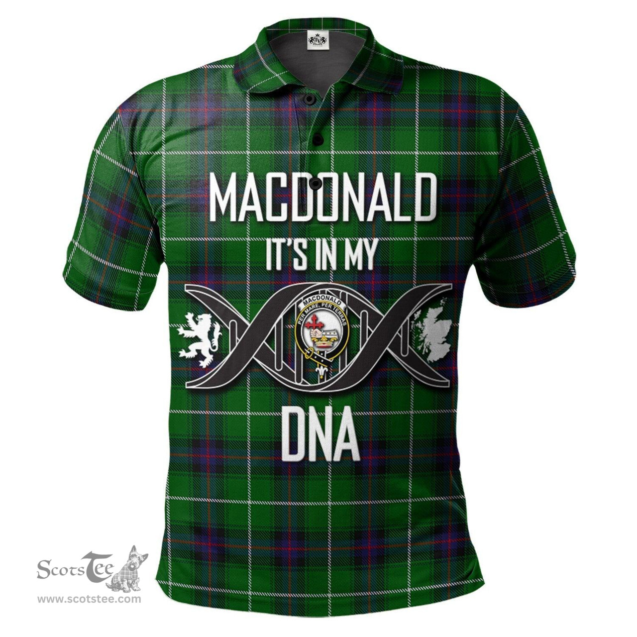 Scottish MacDonald of The Isles Clan It's In My DNA - DNA In Me Crest Tartan Polo Shirt Scottish Plaid Tartan Plaid - ScotsTee - scotstee.com