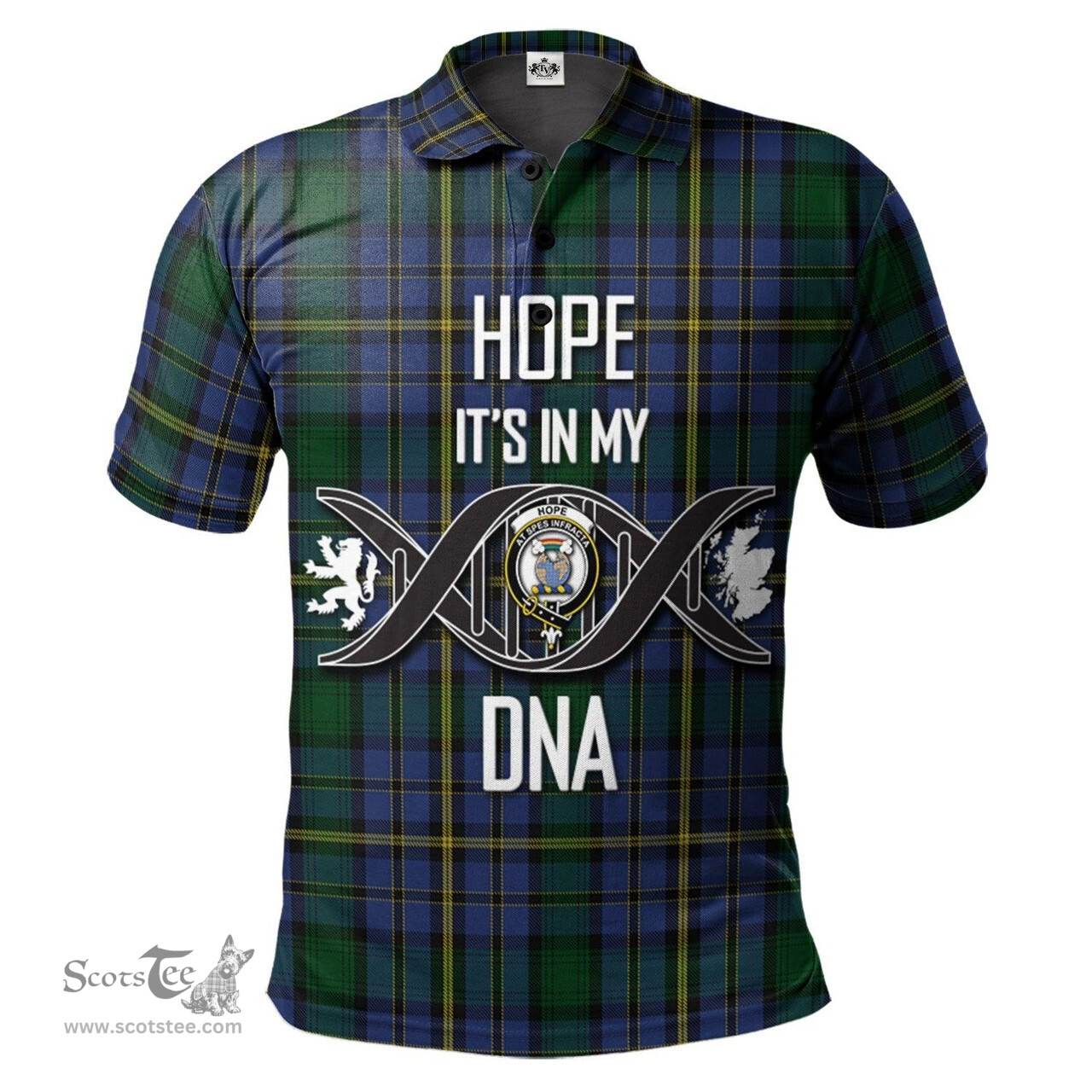 Scottish Hope Clan Originaux Clan It's In My DNA - DNA In Me Crest Tartan Polo Shirt Scottish Plaid Tartan Plaid - ScotsTee - scotstee.com