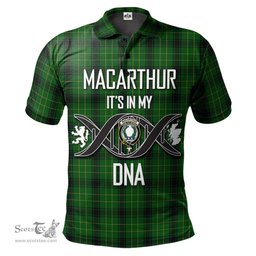 Scottish MacArthur Highland Clan It's In My DNA - DNA In Me Crest Tartan Polo Shirt Scottish Plaid Tartan Plaid - ScotsTee - scotstee.com