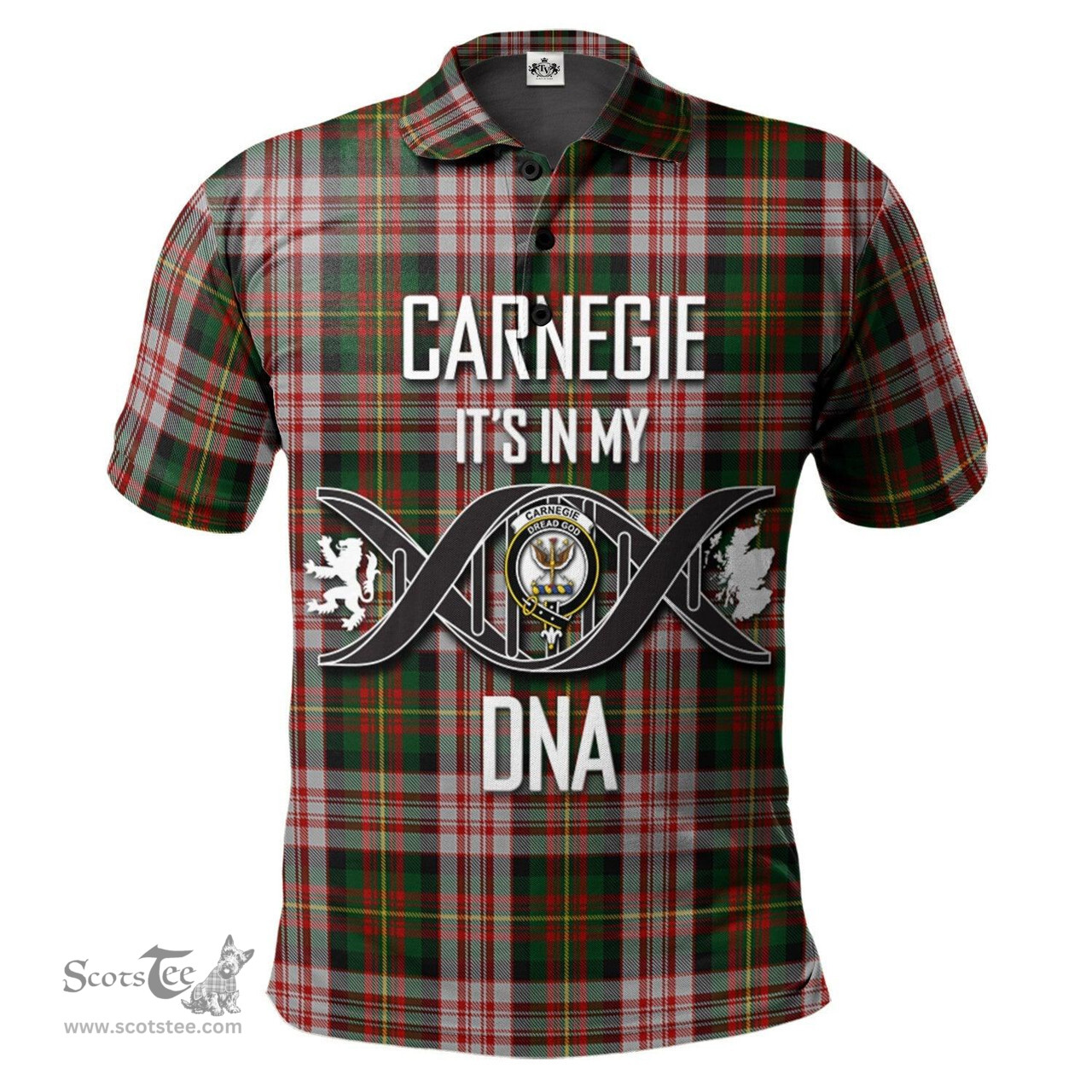 Scottish Carnegie Dress Clan It's In My DNA - DNA In Me Crest Tartan Polo Shirt Scottish Plaid Tartan Plaid - ScotsTee - scotstee.com