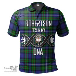Scottish Robertson Hunting Modern Clan It's In My DNA - DNA In Me Crest Tartan Polo Shirt Scottish Plaid Tartan Plaid - ScotsTee - scotstee.com