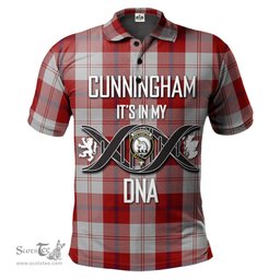 Scottish Cunningham Dress Clan It's In My DNA - DNA In Me Crest Tartan Polo Shirt Scottish Plaid Tartan Plaid - ScotsTee - scotstee.com