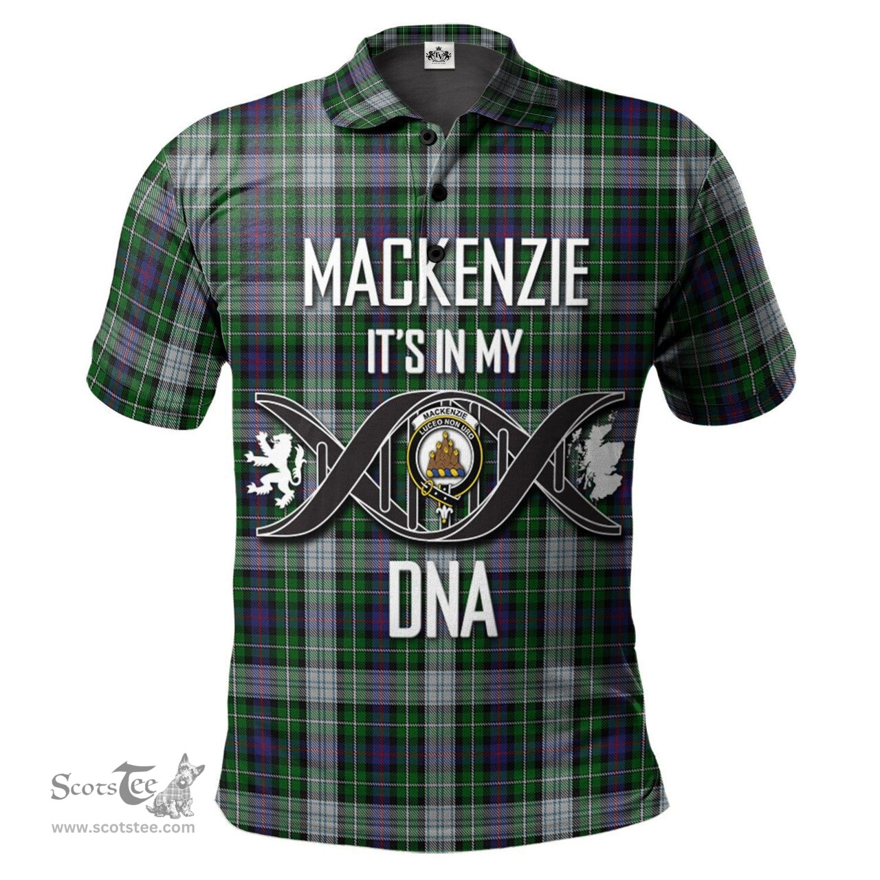 Scottish MacKenzie Dress Clan It's In My DNA - DNA In Me Crest Tartan Polo Shirt Scottish Plaid Tartan Plaid - ScotsTee - scotstee.com