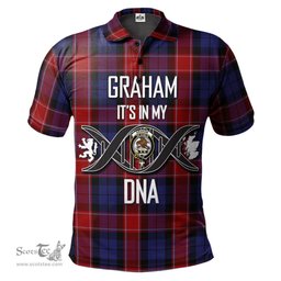 Scottish Graham of Menteith Red Clan It's In My DNA - DNA In Me Crest Tartan Polo Shirt Scottish Plaid Tartan Plaid - ScotsTee - scotstee.com