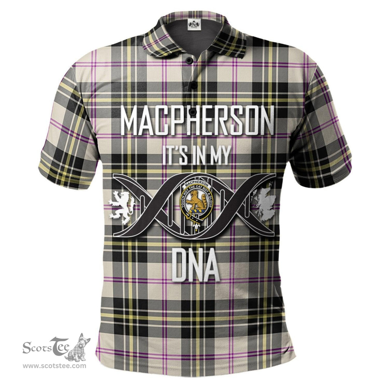 Scottish MacPherson Dress Ancient Clan It's In My DNA - DNA In Me Crest Tartan Polo Shirt Scottish Plaid Tartan Plaid - ScotsTee - scotstee.com