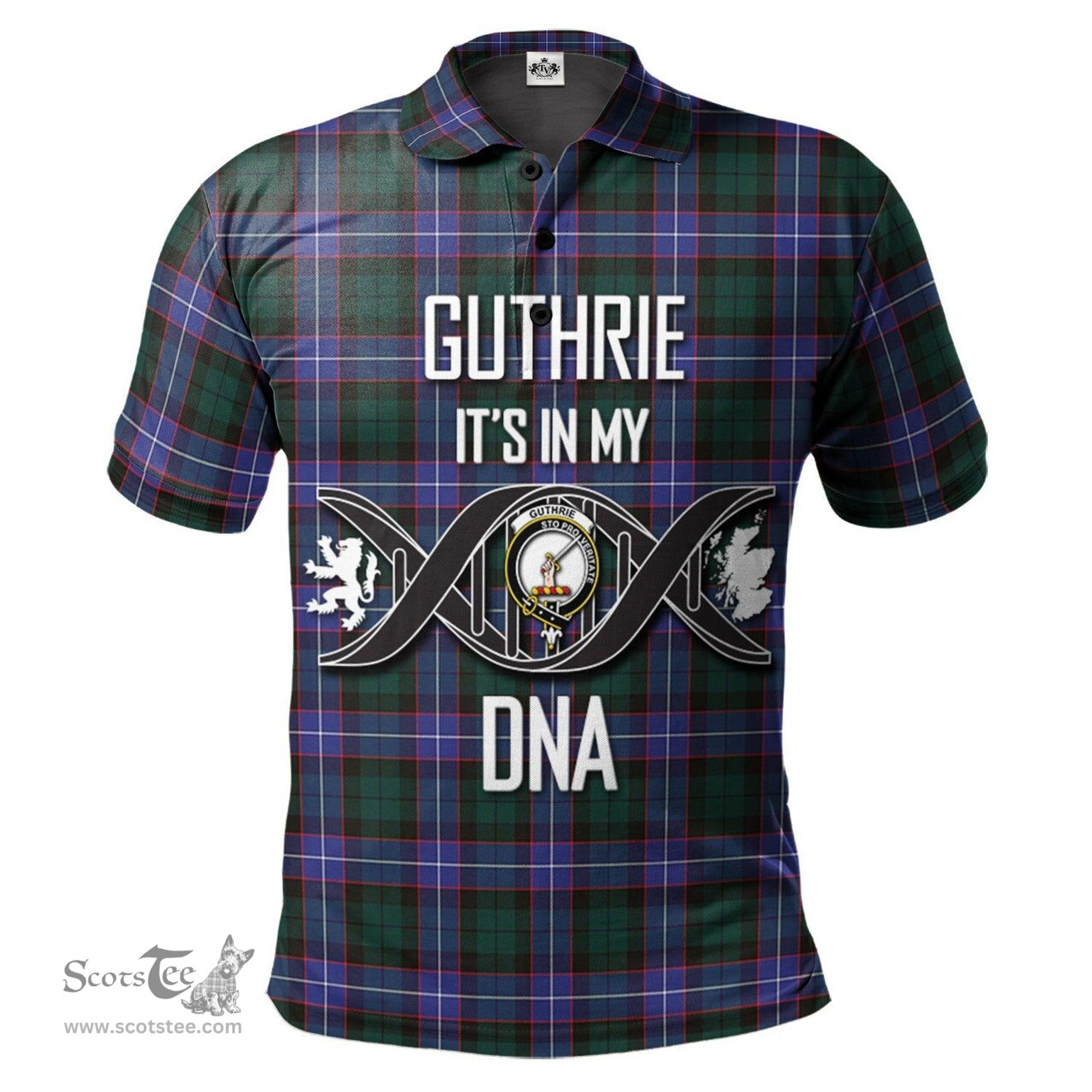 Scottish Guthrie Modern Clan It's In My DNA - DNA In Me Crest Tartan Polo Shirt Scottish Plaid Tartan Plaid - ScotsTee - scotstee.com