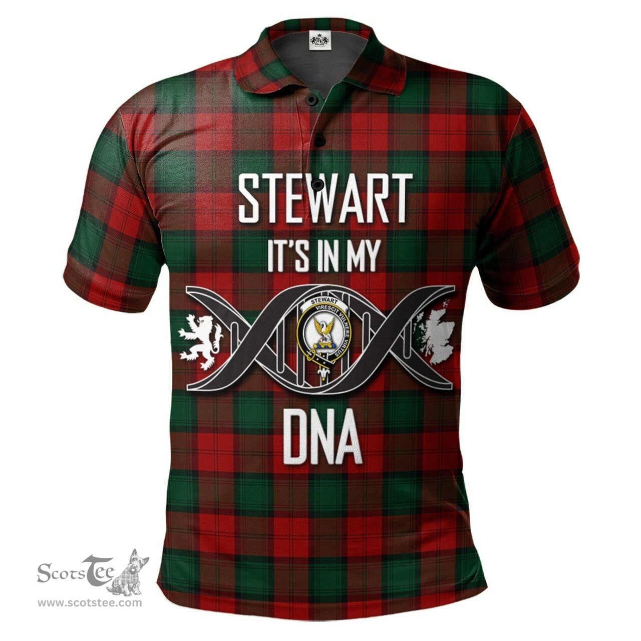 Scottish Stewart of Atholl Clan It's In My DNA - DNA In Me Crest Tartan Polo Shirt Scottish Plaid Tartan Plaid - ScotsTee - scotstee.com
