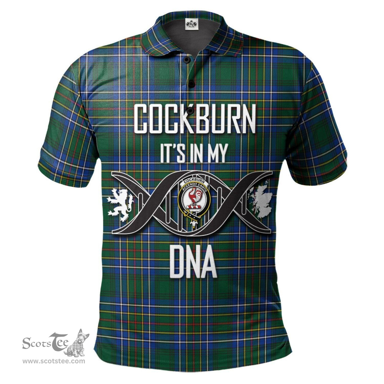 Scottish Cockburn Ancient Clan It's In My DNA - DNA In Me Crest Tartan Polo Shirt Scottish Plaid Tartan Plaid - ScotsTee - scotstee.com