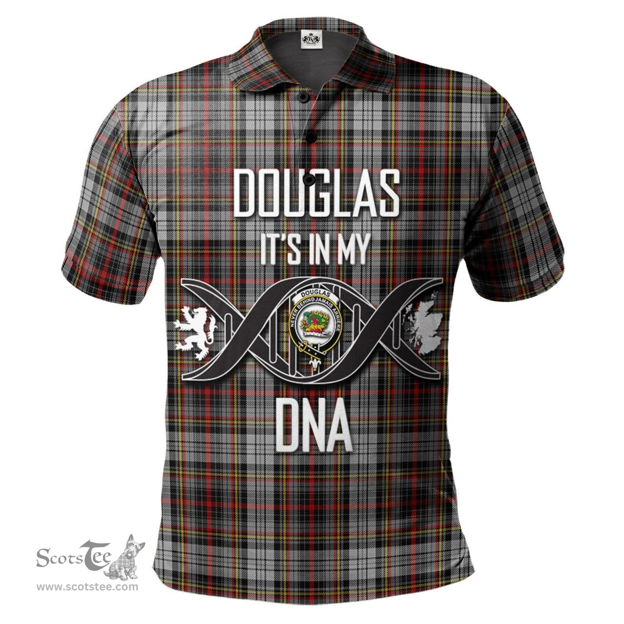 Scottish Douglas Ancient Dress Clan It's In My DNA - DNA In Me Crest Tartan Polo Shirt Scottish Plaid Tartan Plaid - ScotsTee - scotstee.com