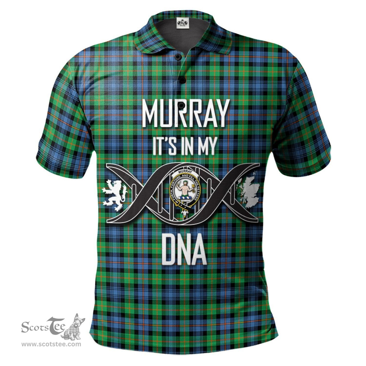 Scottish Murray of Atholl Ancient Clan It's In My DNA - DNA In Me Crest Tartan Polo Shirt Scottish Plaid Tartan Plaid - ScotsTee - scotstee.com